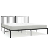 Vidaxl bedframe met hoofdbord metaal zwart 183x213 cm