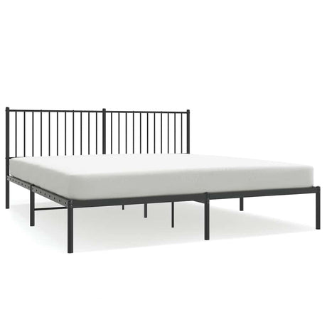 Vidaxl bedframe met hoofdbord metaal zwart 183x213 cm