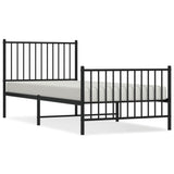 Vidaxl bedframe met hoofd- en voeteneinde metaal zwart 90x200 cm