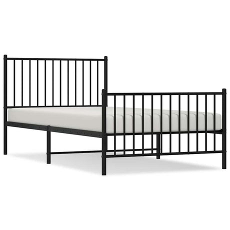 Vidaxl bedframe met hoofd- en voeteneinde metaal zwart 100x200 cm
