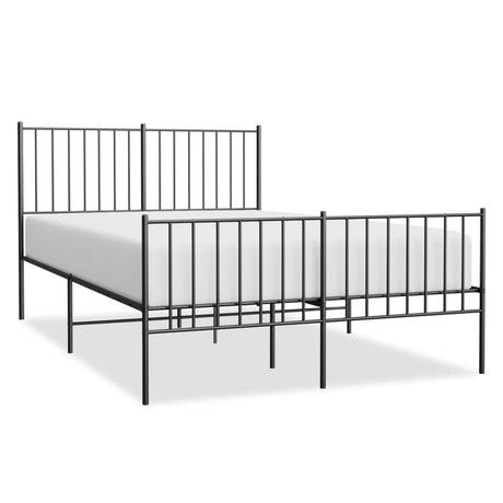 Vidaxl bedframe met hoofd- en voeteneinde metaal zwart 120x190 cm