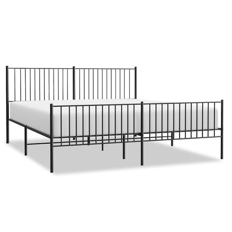 Vidaxl bedframe met hoofd- en voeteneinde metaal zwart 193x203 cm