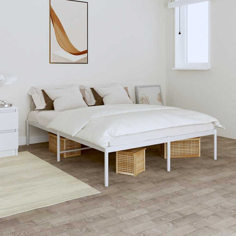 Vidaxl bedframe metaal wit 140x200 cm