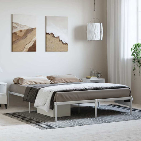 Vidaxl bedframe metaal wit 150x200 cm