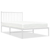Vidaxl bedframe met hoofdbord metaal wit 100x190 cm