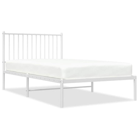 Vidaxl bedframe met hoofdbord metaal wit 100x190 cm