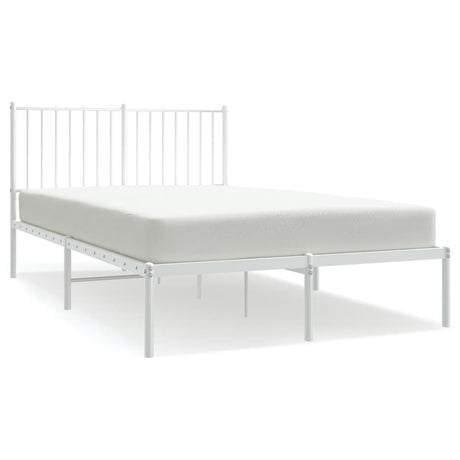 Vidaxl bedframe met hoofdbord metaal wit 120x200 cm