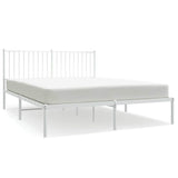 Vidaxl bedframe met hoofdbord metaal wit 150x200 cm