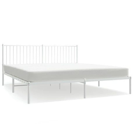 Vidaxl bedframe met hoofdbord metaal wit 183x213 cm
