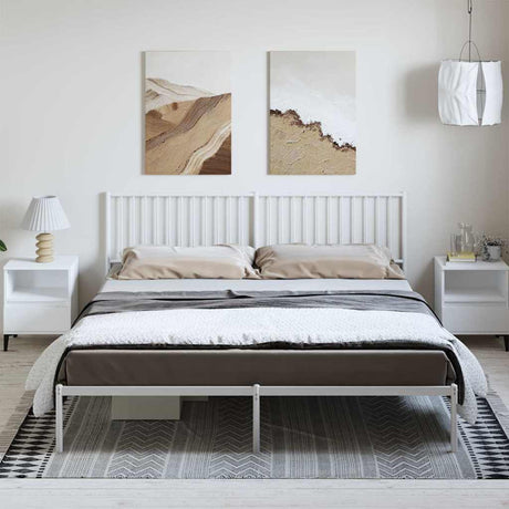 Vidaxl bedframe met hoofdbord metaal wit 183x213 cm