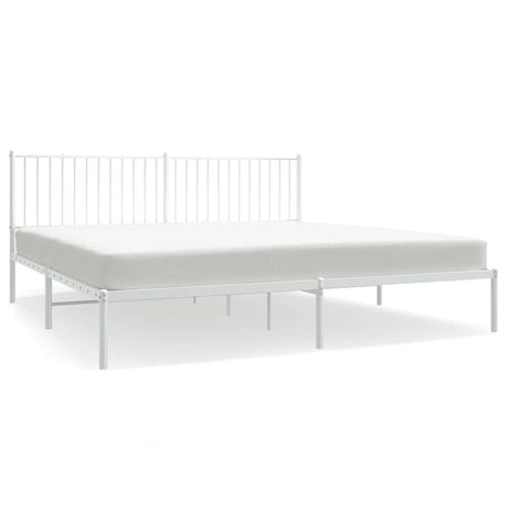Vidaxl bedframe met hoofdbord metaal wit 193x203 cm