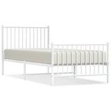 Vidaxl bedframe met hoofd- en voeteneinde metaal wit 90x200 cm
