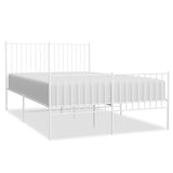 Vidaxl bedframe met hoofd- en voeteneinde metaal wit 135x190 cm