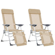 Vidaxl campingstoelen met voetensteun 2 st inklapbaar textileen crème