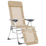Vidaxl campingstoelen met voetensteun 2 st inklapbaar textileen crème