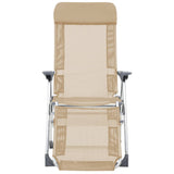 Vidaxl campingstoelen met voetensteun 2 st inklapbaar textileen crème