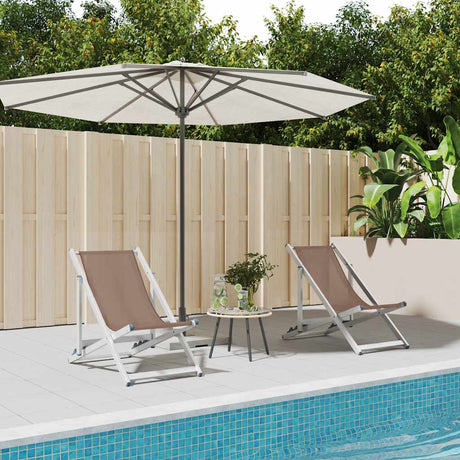 Vidaxl opklapbare stoelen, 2 stuks, bruin aluminium en textilene.