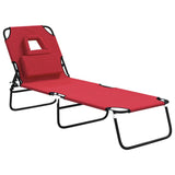 Vidaxl ligbed inklapbaar oxford stof en gepoedercoat staal rood