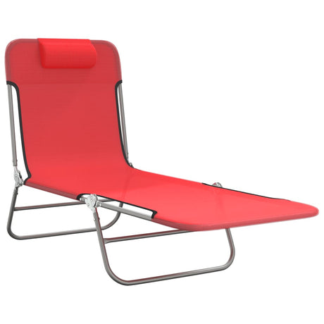 Vidaxl ligbedden 2 st inklapbaar textileen en staal rood