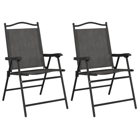 Vidaxl opklapbare stoelen, 2 stuks, gemêleerd grijs, staal en textilene.