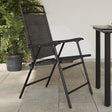 Vidaxl opklapbare stoelen, 2 stuks, gemêleerd grijs, staal en textilene.