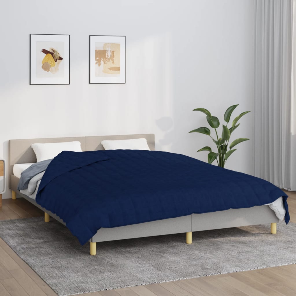 VIDAXL Coperta debole 220x230 cm 11 kg di tessuto blu