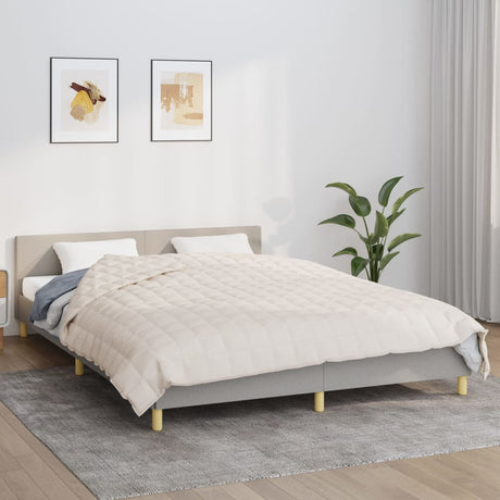 Vidaxl verzwaringsdeken 200x230 cm 9 kg stof lichtcrèmekleurig