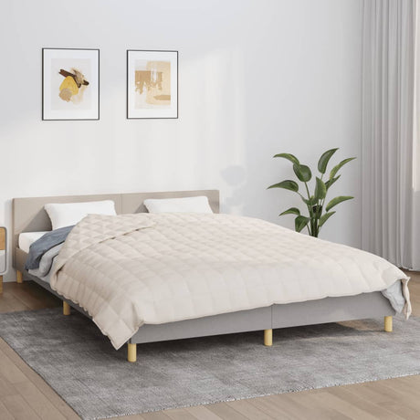 Vidaxl verzwaringsdeken 200x220 cm 13 kg stof lichtcrèmekleurig