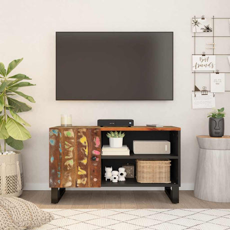 Vidaxl tv-meubel 80x33x46 cm massief hout gerecycled en bewerkt hout