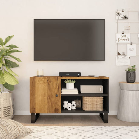 Vidaxl tv-meubel 80x33x46 cm massief mangohout en bewerkt hout