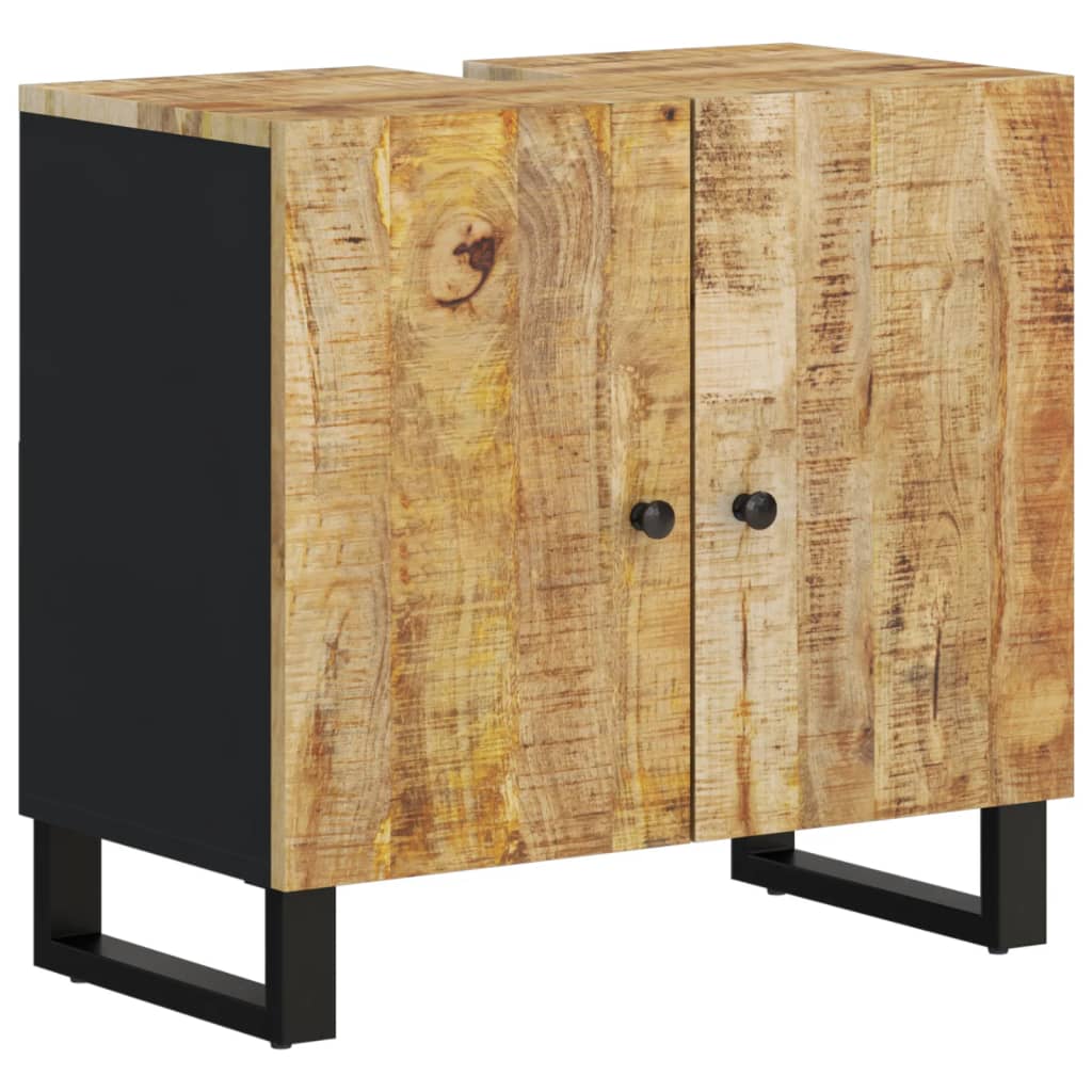 Vidaxl wastafelkast 62x33x58 cm massief mangohout en bewerkt hout