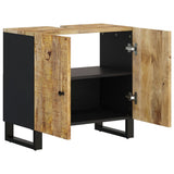 Vidaxl wastafelkast 62x33x58 cm massief mangohout en bewerkt hout