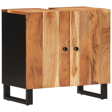 Vidaxl wastafelkast 62x33x58 cm massief acaciahout en bewerkt hout