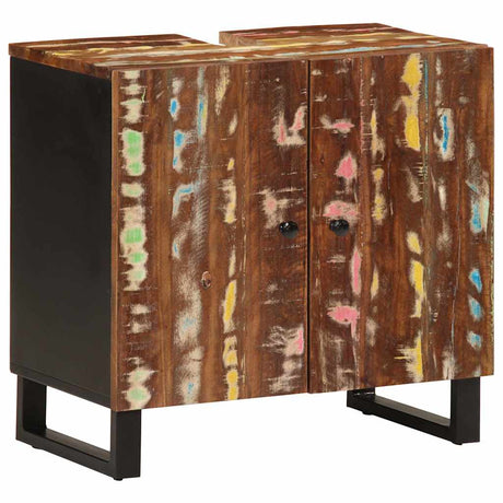 Vidaxl wastafelkast 62x33x58 cm massief recycled hout en bewerkt hout