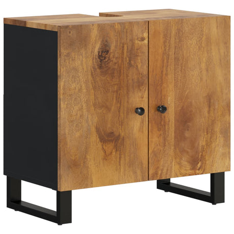 Vidaxl wastafelkast 62x33x58 cm massief mangohout en bewerkt hout