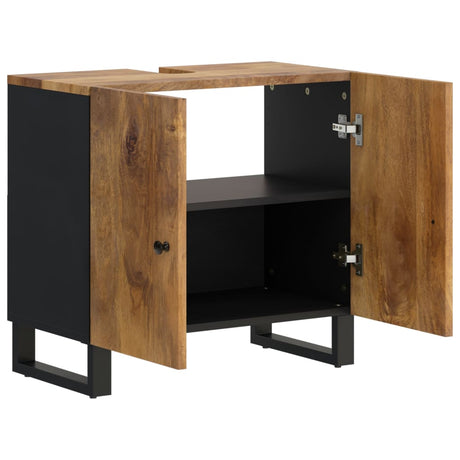 Vidaxl wastafelkast 62x33x58 cm massief mangohout en bewerkt hout