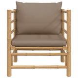Vidaxl tuinbank met kussens bamboe taupe
