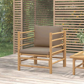 Vidaxl tuinbank met kussens bamboe taupe