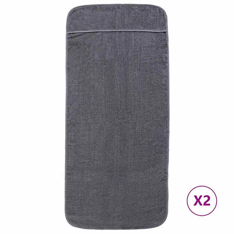 Vidaxl strandhanddoeken 2 st 400 g m² 60x135 cm stof antracietkleurig
