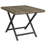 Vidaxl tafel inklapbaar 45x35x32 cm poly rattan grijs