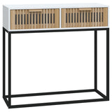 Vidaxl wandtafel 80x30x75 cm bewerkt hout en ijzer wit