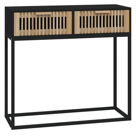 Vidaxl wandtafel 80x30x75 cm bewerkt hout en ijzer zwart