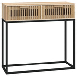 Vidaxl wandtafel 80x30x75 cm bewerkt hout en ijzer