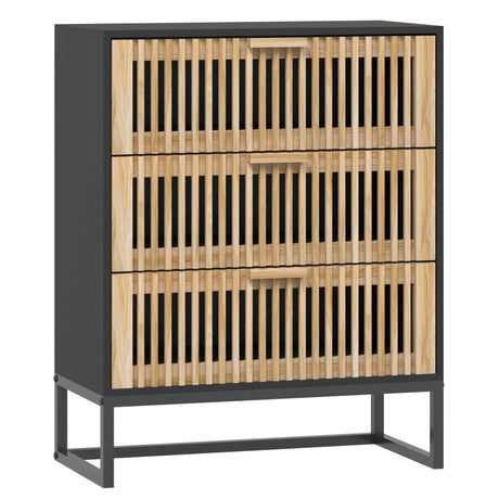 Vidaxl dressoir 60x30x75 cm bewerkt hout zwart