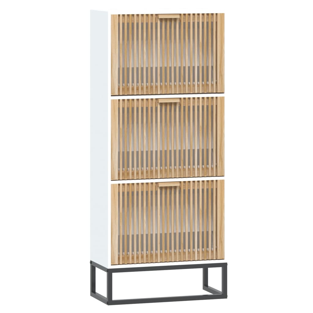 Vidaxl Shoe Cabinet 52x25x120 cm Property Wood White