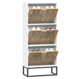 Vidaxl Shoe Cabinet 52x25x120 cm Property Wood White