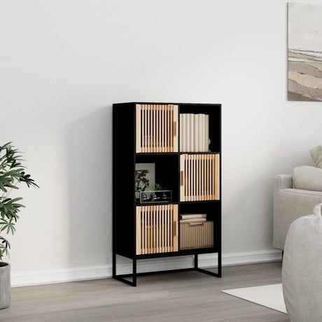 Vidaxl hoge kast 70x35x125 cm bewerkt hout zwart