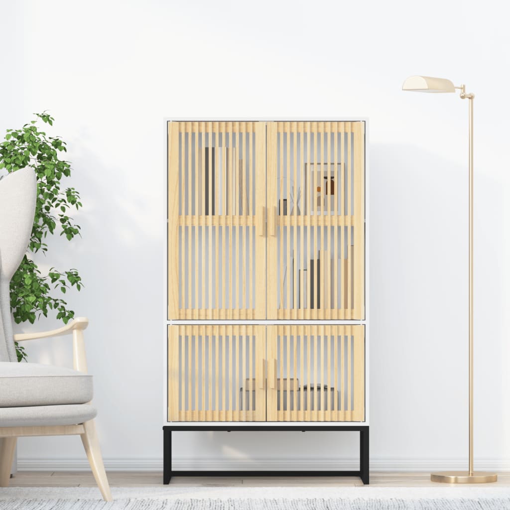 Vidaxl hoge kast 70x35x125 cm bewerkt hout wit