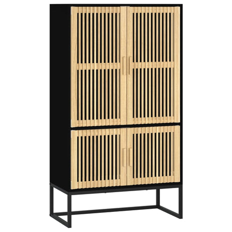 Vidaxl hoge kast 70x35x125 cm bewerkt hout zwart