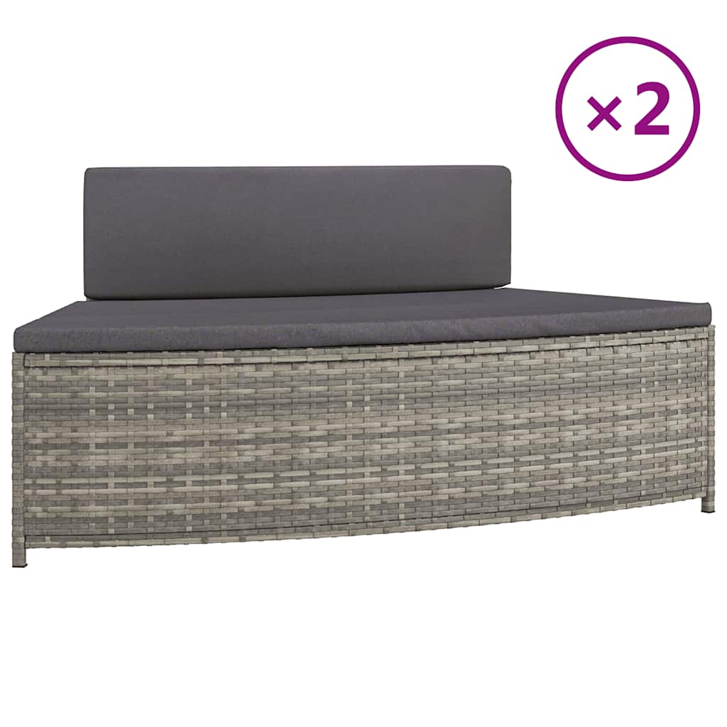 Spačky Vidaxl Spa s polštáři 2 St. Poly Rattan Grey